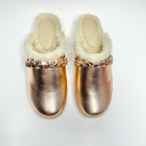 NEW Anthropologie Pilcro Rose Gold Cozy Braided Sherpa-lined Clog US 7/EU 37 - Picture 3 of 10